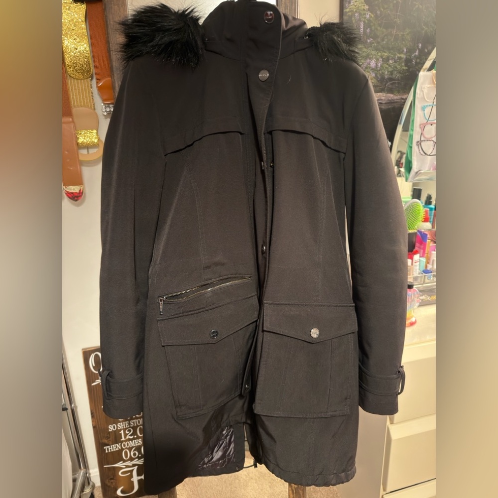 DKNY women's water-resistant hooded parka jacket